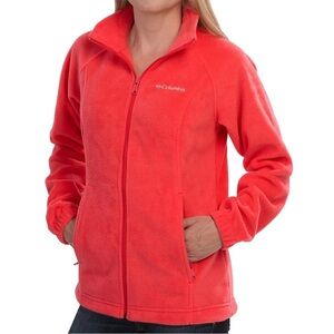 Columbia Vibrant Coral Full-Zip Fleece Jacket size S